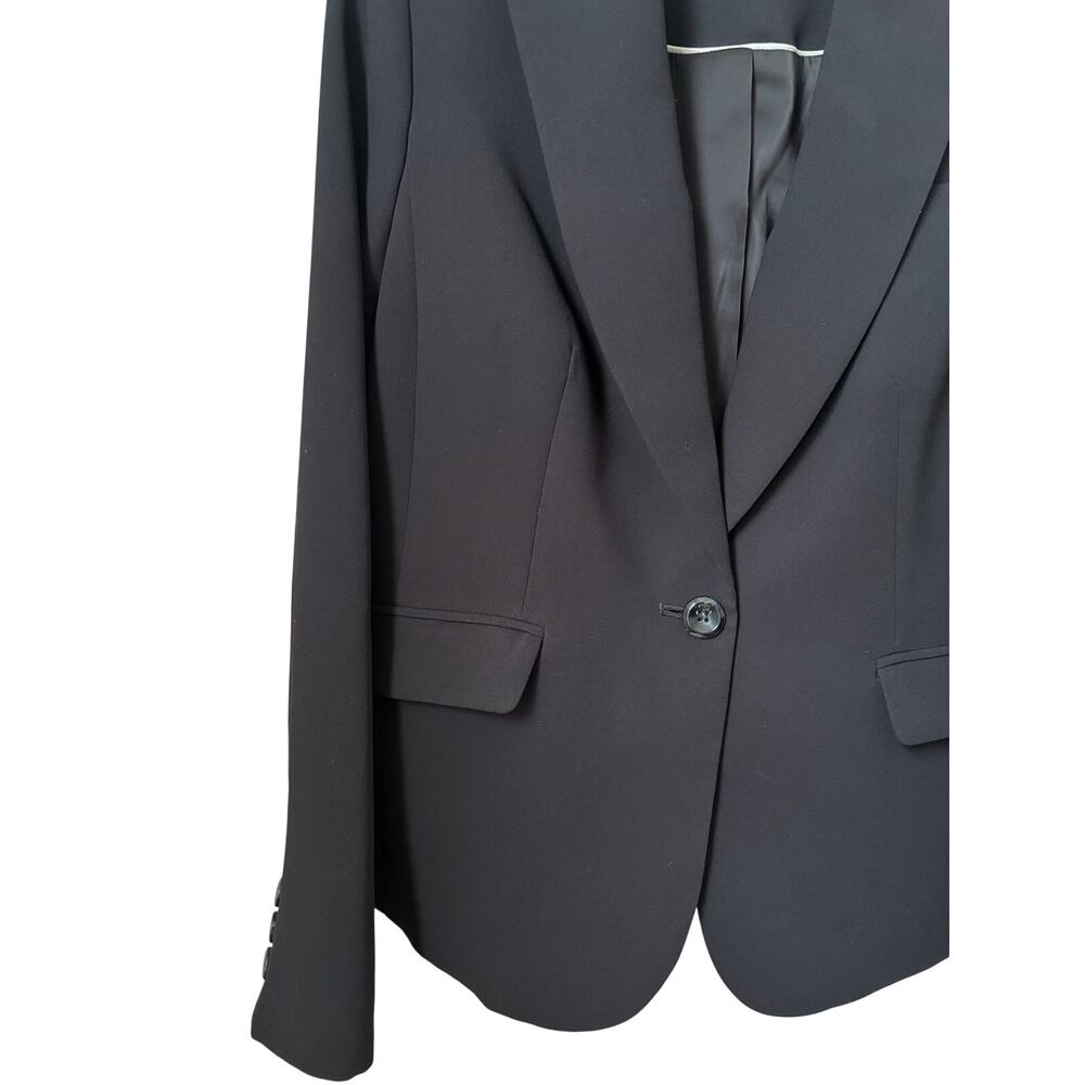 Talbots Black Blazer Women Size 8 Single Button Career Office Jacket Tailored - Picture 7 of 14